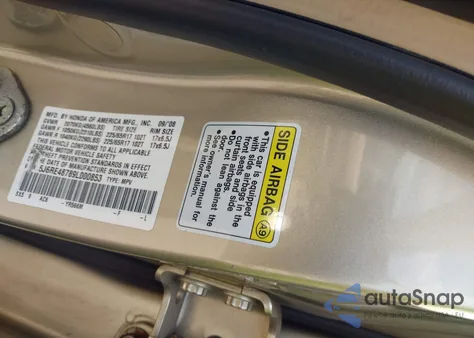 2009 Honda Cr-V Ex-L z USA, uszkodzony, nr VIN 5J6RE48789L000853